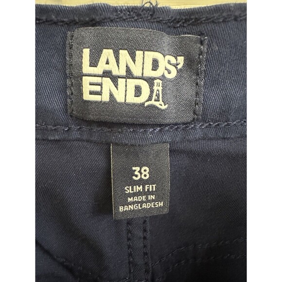 Lands' End Men's Straight Fit 5 Pocket Stretch Denim Jeans Blue Navy Size 38 - Picture 3 of 4